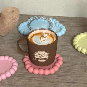 Sous-verre à bulles géométrique anti-déversement, sous-verre de rangement, vente chaude, moule en résine et silicone - Product Image 2