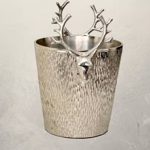 Casted Aluminum Ice <b>Buckets</b> Wine Bottle Cooler Wine Bottle Cooler Gold Aluminum Stag Head Wine Cooler - Product Image 1