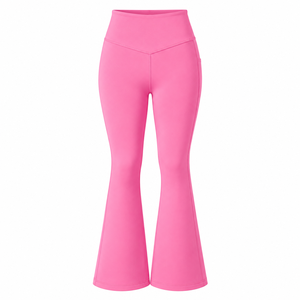 Spring Women Loose Fit <b>Flare</b> Yoga Pant 80 Nylon 20 Spandex High Stretch Drawstring Waistband Lady <b>Legging</b> - Product Image 1