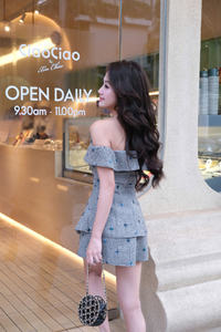 Elegant Sweet Lace Off-Shoulder Evening <b>Dress</b> for Women Luxury Formal Gown Flattering Fit A-Line Silhouette Floral Print Made - Product Image 5