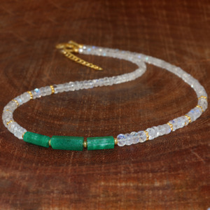 GOODSTONE JEWELS <b>Necklace</b> with 3 Pencil Face Beads Handmade Beaded Jewelry - Product Image 6