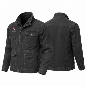 <b>Lightweight</b> Casual Men <b>Denim</b> <b>Jacket</b> <b>Denim</b> Coat with Classic Collar Button Up Front Chest Pockets and Timeless Everyday Style - Product Image 4