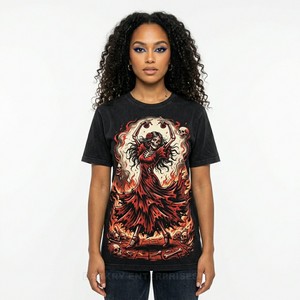 Camiseta con Gráfico Personalizado para Mujer, Diseño de Astrología del Zodiaco Zombi, Camiseta Gótica con Horóscopo, Proveedor de Ropa al por Mayor - Product Image 6