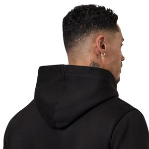 Sudadera con capucha de forro polar negro para hombre, informal, de manga larga, para gimnasio, ropa deportiva, estilo urbano, a la moda - Product Image 4