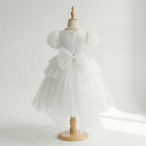 Nouvelle robe pour bébé fille, robe de princesse élégante en satin et tulle de haute qualité, col perlé, manches bouffantes, motif floral - Product Image 3