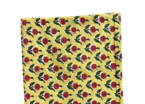 Tela de Algodón Floral Amarilla Premium, Estampada a Mano, para Prendas, Decoración del Hogar, Manualidades, Tela de Algodón Floral de Diseño - Product Image 1