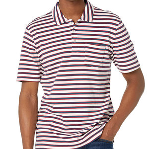 Polo de Algodón 100% para Hombre, con Logotipo Personalizado Bordado, Corte Ajustado, Rayas, Casual, Manga Corta, Camiseta de Golf, Venta al Por Mayor OEM - Product Image 5