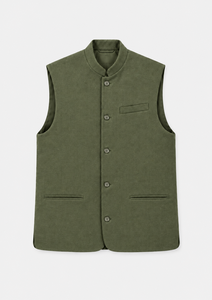 Gilet de Costume Homme Premium à Col Mandarin Simple Boutonnage pour l'Automne - Laine/Polyester - Product Image 5