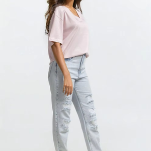 Camiseta de Mujer con Logotipo Personalizado, Talla Grande, Tela Suave, Camiseta de Verano de Alta Calidad, Informal, de Manga Corta, Ropa Personalizada - Product Image 3