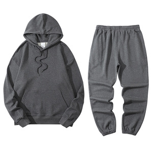 Ensemble de survêtements unisexe en molleton 100 % coton pour hommes, personnalisables, en tissu French Terry, pour le sport - Product Image 1