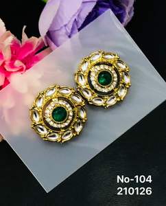 Trendy Alloy Round <b>stud</b> <b>Earrings</b>-Handmade Jewelry Gift for Women - Product Image 5