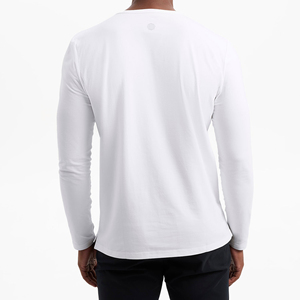 T-shirt décontracté à manches longues pour homme, col rond, avec bordure contrastante personnalisée, respirant et tendance - Product Image 5