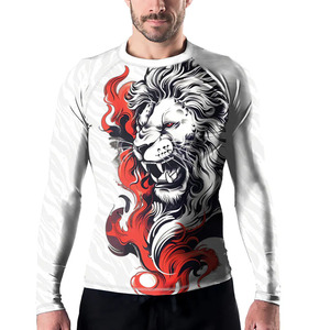 OEM Digital <b>Print</b> Compression Breathable Quick Dry UPF50+ 220g Gym Shirts <b>Surfing</b> Long Sleeve Custom Logo BJJ MMA Rash Guard - Product Image 6
