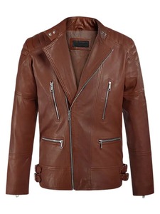 Shotgun Tan Moto Leather <b>Jacket</b> - Product Image 1