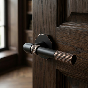 Real Marble Mortise Door <b>Handle</b> Set | Premium Stainless Steel Antique Graphite Black PVD Finish for Main Door Bedroom Office - Product Image 3