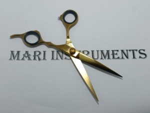 Tijeras de Peluquería MARI INSTRUMENTS, Color Dorado Titanio, para Diestros, Tijeras de Estilismo para Barbería - Product Image 6