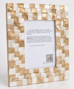 Decorative Capiz Shell Photo <b>Frame</b> MDF Wood Tabletop <b>Picture</b> <b>Frame</b> for Living Room Home Decor - Product Image 2