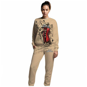 Nuevo Diseño, Conjunto de 2 Piezas para Mujer, Marca Privada, Algodón, Ropa Deportiva Estampada para Mujer - Product Image 2