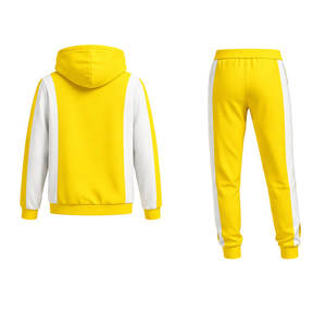 Conjunto Deportivo Amarillo y Blanco de Alta Calidad para Hombre, Sudadera con Cremallera y Pantalones para Correr, Ropa Deportiva Informal, Ropa de Calle, Conjuntos para Gimnasio - Product Image 4