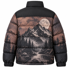 OEM Winter Customized Sublimation Printed <b>Hooded</b> Windproof <b>Waterproof</b> 100% Polyester <b>Puffer</b> <b>Jacket</b> Custom Quilted <b>Jacket</b> Men - Product Image 2