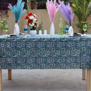Mantel de Algodón con Estampado Floral, Tamaño Personalizado, Elegante Mantel con Estampado Indio, Diseño Étnico, Mantel Rectangular Estampado - Product Image 2