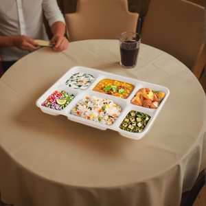 Bandeja de Comida Desechable Ecológica de 6 Compartimentos, Ideal para Buffet, Catering, Platos de Comida para Exteriores, Cafeterías y Restaurantes - Product Image 5