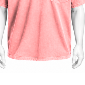 Pink Weathered <b>Pocket</b> Tee Garment Washed Cotton Short Sleeve <b>T</b> <b>Shirt</b> Oversized Fit Chest <b>Pocket</b> Vintage Casual Streetwear - Product Image 6