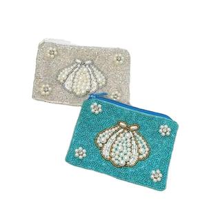 Pochette rectangulaire en coton brodée de perles, magnifique et personnalisée, par curio craft - Product Image 2