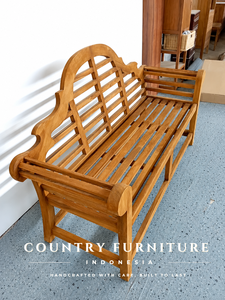Banco de Jardín de Teca con Respaldo Arqueado Tradicional y Asiento de Listones, Resistente a la Intemperie, para Hoteles, Resorts, Villas, Parques, Muebles de Exterior, Venta al Por Mayor, OEM - Product Image 3