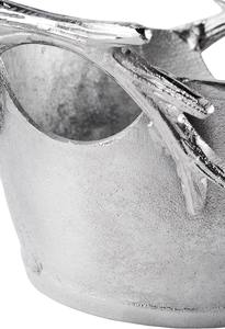 Cubo de Hielo de Aluminio Fundido Plateado Hecho a Mano, Libre de BPA, Ecológico, con Asas Rústicas de Cuerno de Ciervo, Elegante Tazón de Metal - Product Image 3