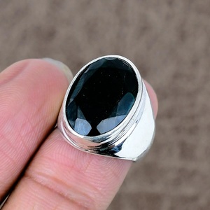 Natural <b>Chrome</b> Diopside 925 Sterling Silver Men’s Ring – Green Gemstone Statement Ring, Handmade Wholesale Jewelry - Product Image 1