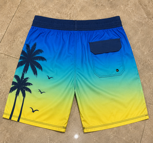 Shorts de Playa para Hombre con Estampado de Palmeras Tropicales, Secado Rápido, Trajes de Baño Personalizados 100% Algodón Poliéster, Ropa de Surf OEM ODM al por Mayor - Product Image 5