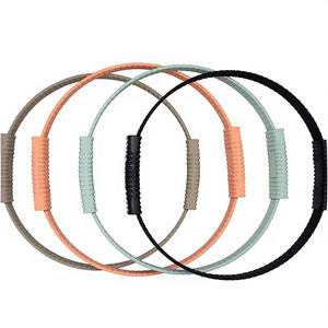 Cercle de Pilates en silicone beige durable à haute élasticité, personnalisable avec logo, pour exercices de fitness et de yoga (couleur thé au lait) - Product Image 1