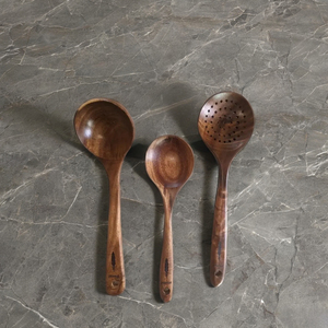 BINSADIQ CRAFTS Teak Wooden Cooking Utensils <b>Set</b> 1 Piece Dishwasher Safe Modern Simple Design - Product Image 1