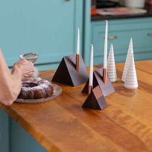 Solid Mango Wood Candle Stand Modern Decorative Candle <b>Holder</b> for Dining Table Living Room Home Interior Decor - Product Image 6