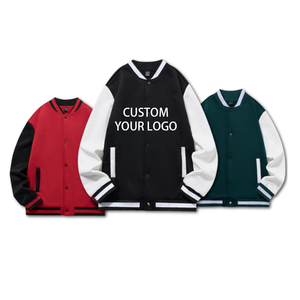 Chaqueta de Béisbol al por Mayor 100% Poliéster para Hombre, Chaquetas de Tela Tejida con Logotipo Personalizado para Unisex - Product Image 1