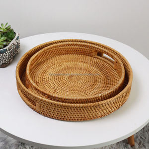 Fabricante de bandejas de servir de ratán natural, hechas a mano, ecológicas, tamaño personalizado para decoración del hogar, suministro para hoteles y restaurantes, desde Vietnam. - Product Image 3