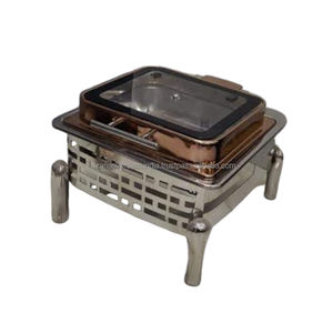 Meilleures ventes Ensembles de chauffe-plats traditionnels en acier inoxydable plaqués cuivre et chauffe-buffets Forme et taille personnalisées - Product Image 1