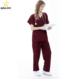 Ensemble de blouses médicales pour femmes - Blouse médicale à col en V et pantalon droit avec 11 poches - Product Image 6