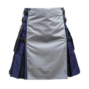 กิ๊ตส์สไตล์สก็อตสีน้ำเงินและสีเทาสำหรับผู้ชาย พร้อมกระเป๋าคาร์โก้ กิ๊ตส์ไฮแลนด์สมัยใหม่ - Product Image 3