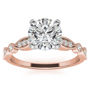 แหวนหมั้นเพชรแล็บโกรว์ดีไซน์ลายสแกลลอปทองคำ 18k สวยงาม พร้อมลายมิลเกรน สำหรับผู้หญิงและเด็กผู้หญิง สวมใส่ในงานแต่งงาน - Product Image 1