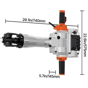 Martello Demolitore Elettrico 2100W, 1650 BPM, Grado Industriale, per Calcestruzzo, 1 PO, Tensione Nominale, Spina Tipo USA - Product Image 6