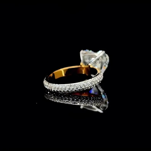 Anillo de Compromiso con Moissanita Corte Corazón en Plata 925, Joyería Hecha a Mano para Regalo de San Valentín por Phoenix Enterprise - Product Image 5