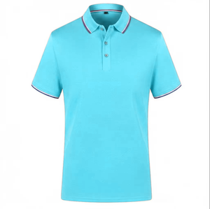 Polos casuales para hombre, de tela atlética de algodón, diseño personalizado, manga corta. - Product Image 6