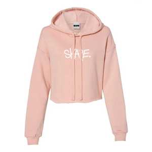 Women's <b>Cropped</b> Hoodie <b>Black</b> Geometric Print Full <b>Sleeve</b> Casual Knitted Sweatshirt Autumn Style - Product Image 2
