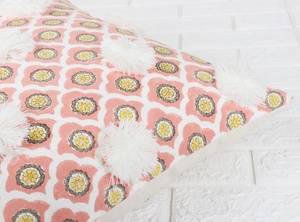 Funda de Cojín Cuadrada Moderna con Textura Hecha a Mano, Color Naranja y Blanco, para Decoración del Hogar, 100% Algodón, PINKCITY(IHC), Cierre con Cremallera - Product Image 2