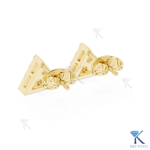 Lab Grown Diamond Geometric Triangle Stud <b>Earrings</b> 6 Stone Cluster 14K 18K <b>Solid</b> Gold Fine Women Jewelry Bridal Anniversary Gif - Product Image 6
