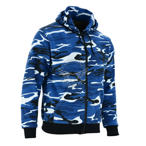 Sudadera con Capucha Azul Camuflaje para Hombre, Chaqueta con Cierre y Estampado de Manga Larga para Todas las Temporadas - Product Image 2