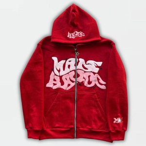 High Puff Printing Heavyweight Cotton Men's Hoody Oversized Custom Print Luxury <b>Zip</b>-<b>Up</b> Cotton Custom Hoodies - Product Image 5