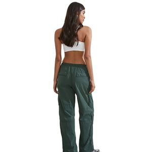 Pantalones Cargo de Mujer, Diseño Nuevo, para Verano, Cintura Elástica, Múltiples Bolsillos, Cordón Ajustable, Corte Regular, Ligeros - Product Image 6